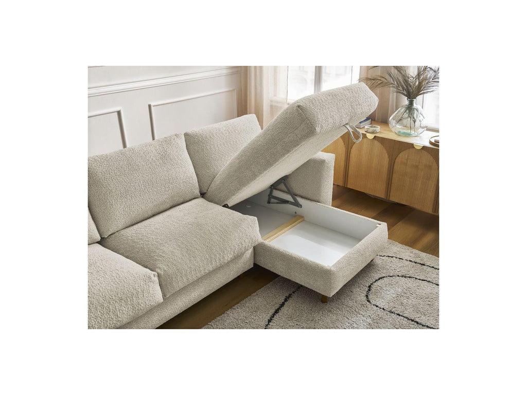 Cocoone - Canapé D'Angle Réversible Convertible Nouveau Ouverture Express - Tissu Bouclette