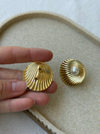 Boucles D’Oreilles Napier Vintage - Coquillage Et Perle