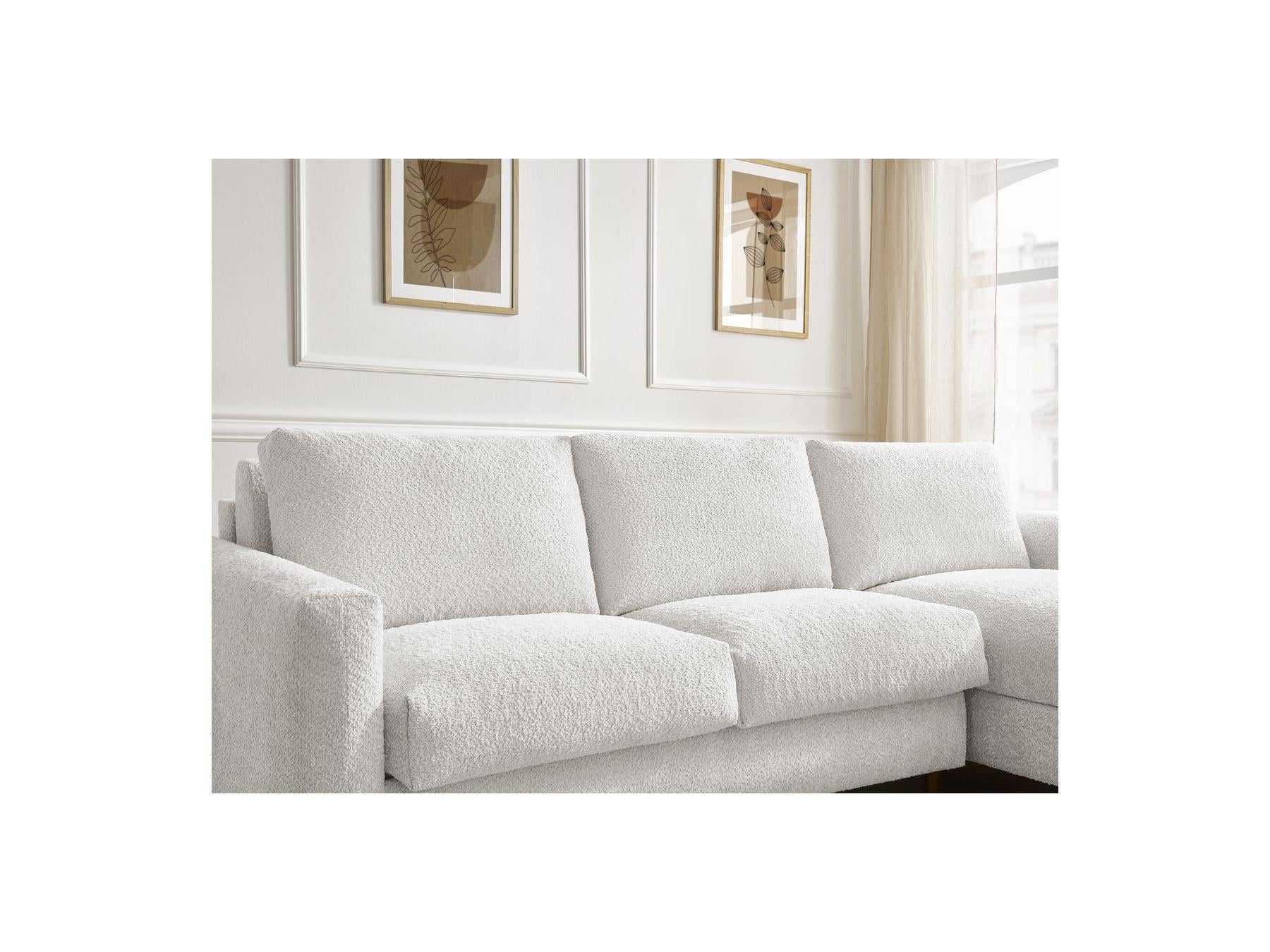 Cocoone - Canapé D'Angle Réversible Convertible Nouveau Ouverture Express - Tissu Bouclette