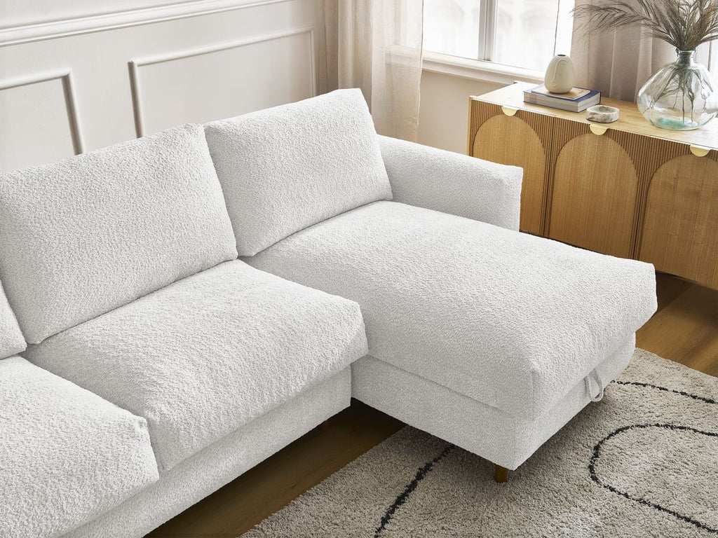 Cocoone - Canapé D'Angle Réversible Convertible Nouveau Ouverture Express - Tissu Bouclette