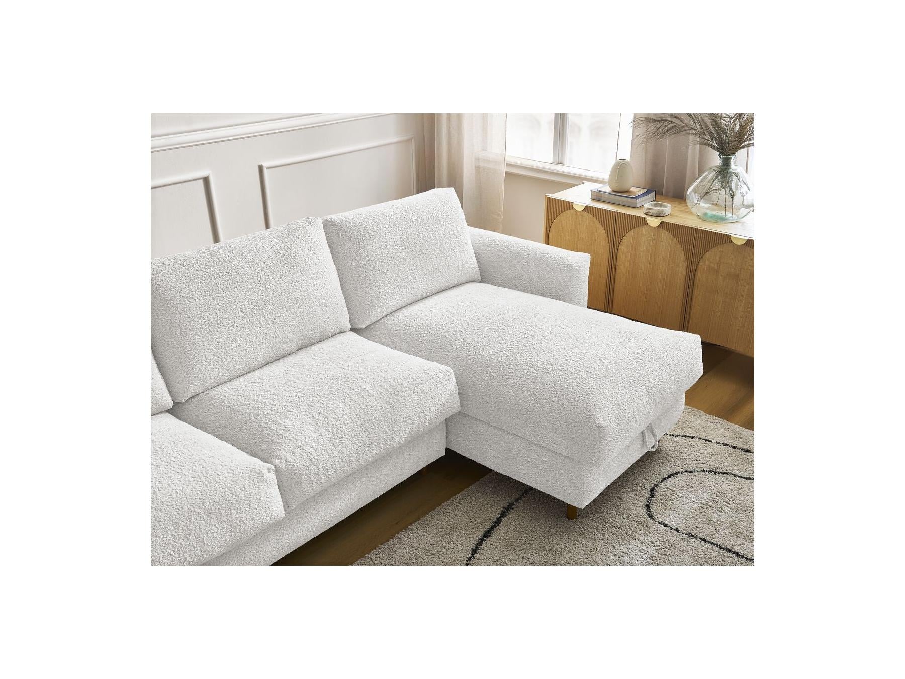 Cocoone - Canapé D'Angle Réversible Convertible Nouveau Ouverture Express - Tissu Bouclette