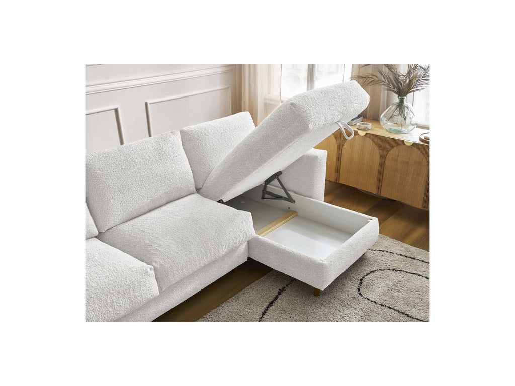 Cocoone - Canapé D'Angle Réversible Convertible Nouveau Ouverture Express - Tissu Bouclette