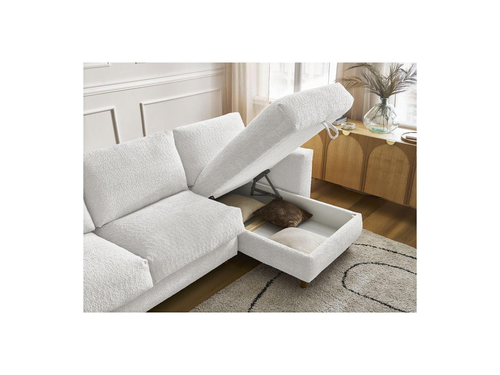 Cocoone - Canapé D'Angle Réversible Convertible Nouveau Ouverture Express - Tissu Bouclette