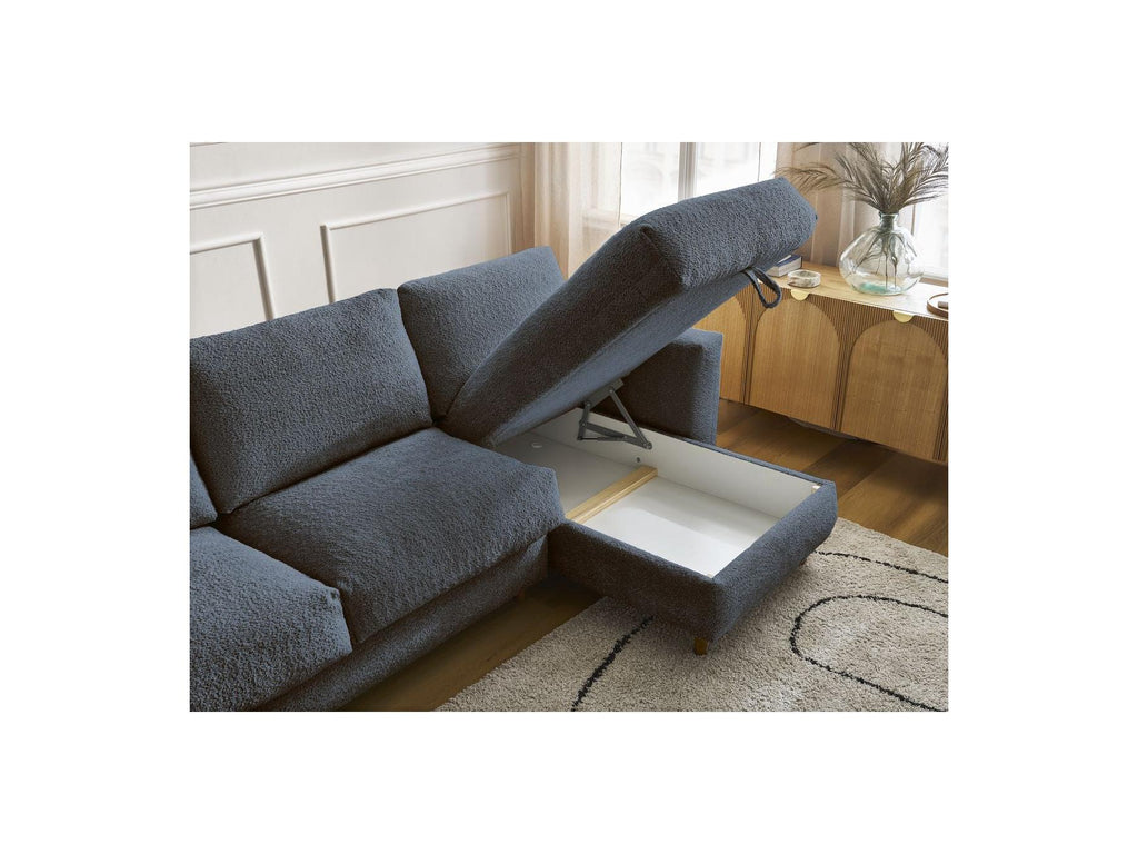 Cocoone - Canapé D'Angle Réversible Convertible Nouveau Ouverture Express - Tissu Bouclette