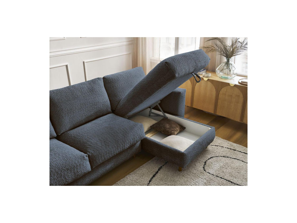 Cocoone - Canapé D'Angle Réversible Convertible Nouveau Ouverture Express - Tissu Bouclette