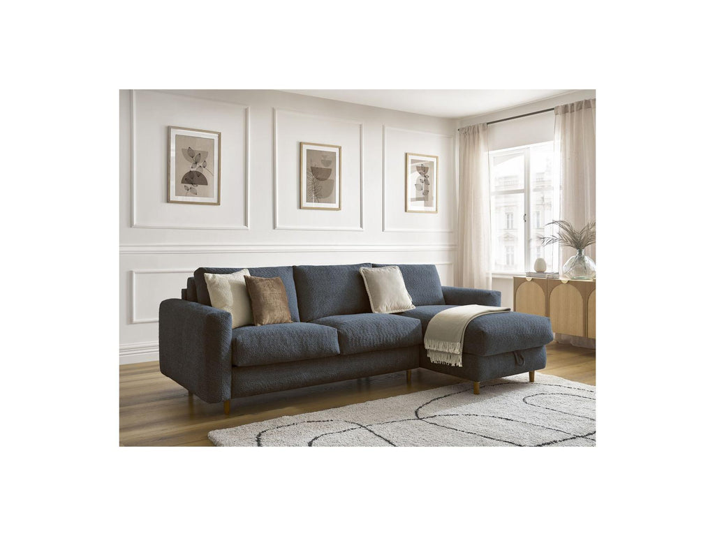 Cocoone - Canapé D'Angle Réversible Convertible Nouveau Ouverture Express - Tissu Bouclette