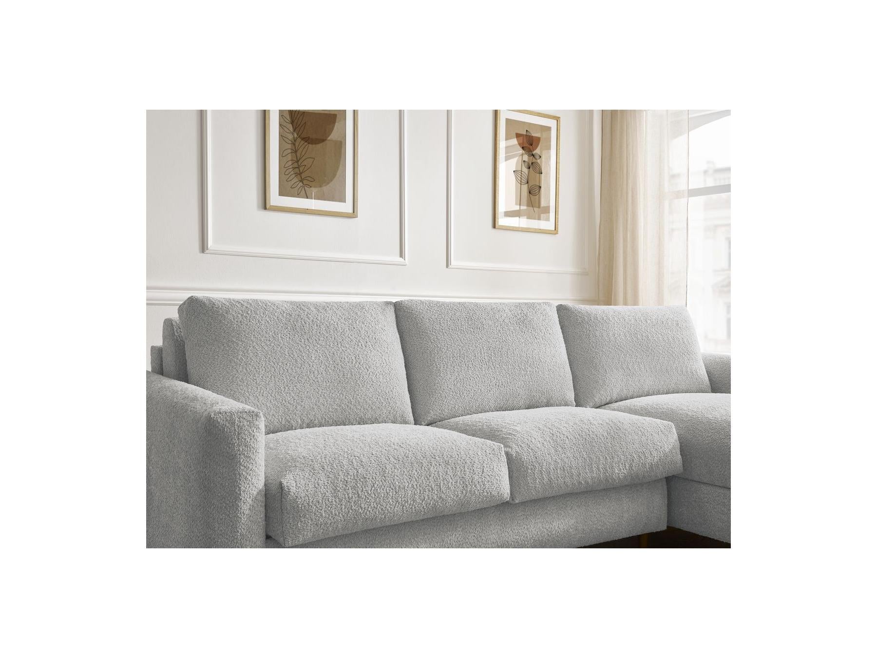 Cocoone - Canapé D'Angle Réversible Convertible Nouveau Ouverture Express - Tissu Bouclette