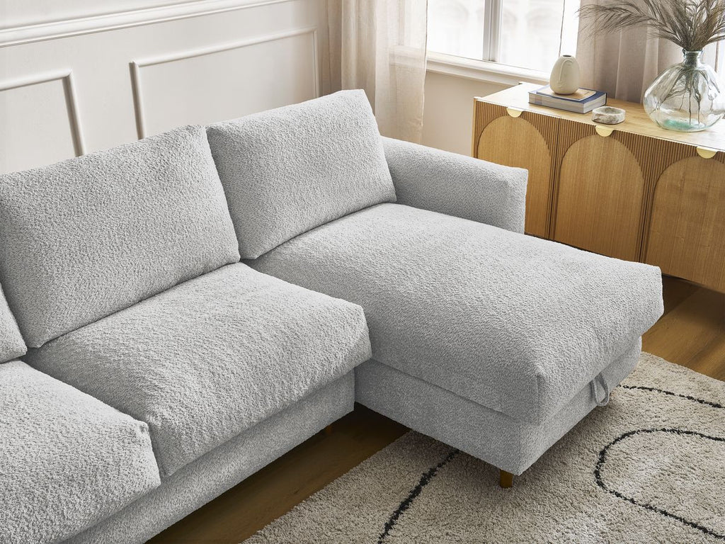 Cocoone - Canapé D'Angle Réversible Convertible Nouveau Ouverture Express - Tissu Bouclette
