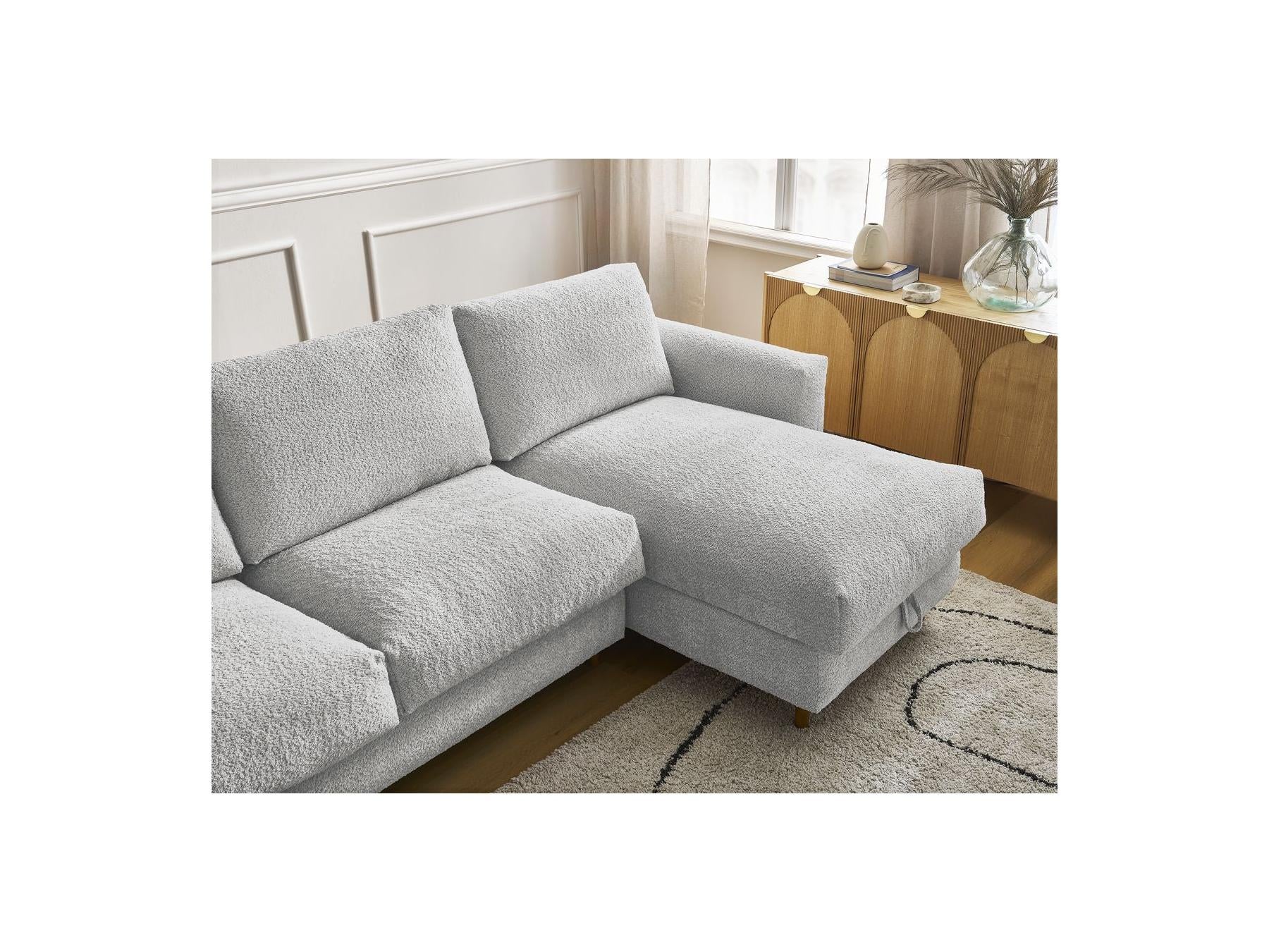 Cocoone - Canapé D'Angle Réversible Convertible Nouveau Ouverture Express - Tissu Bouclette