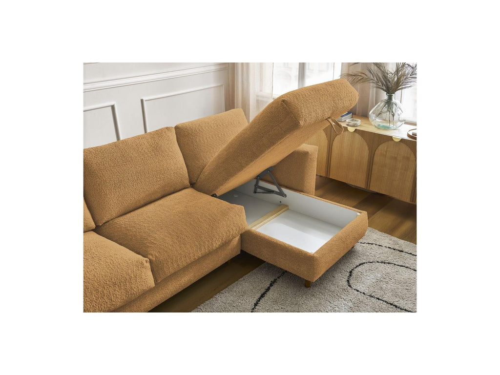 Cocoone - Canapé D'Angle Réversible Convertible Nouveau Ouverture Express - Tissu Bouclette