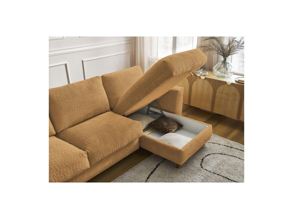 Cocoone - Canapé D'Angle Réversible Convertible Nouveau Ouverture Express - Tissu Bouclette