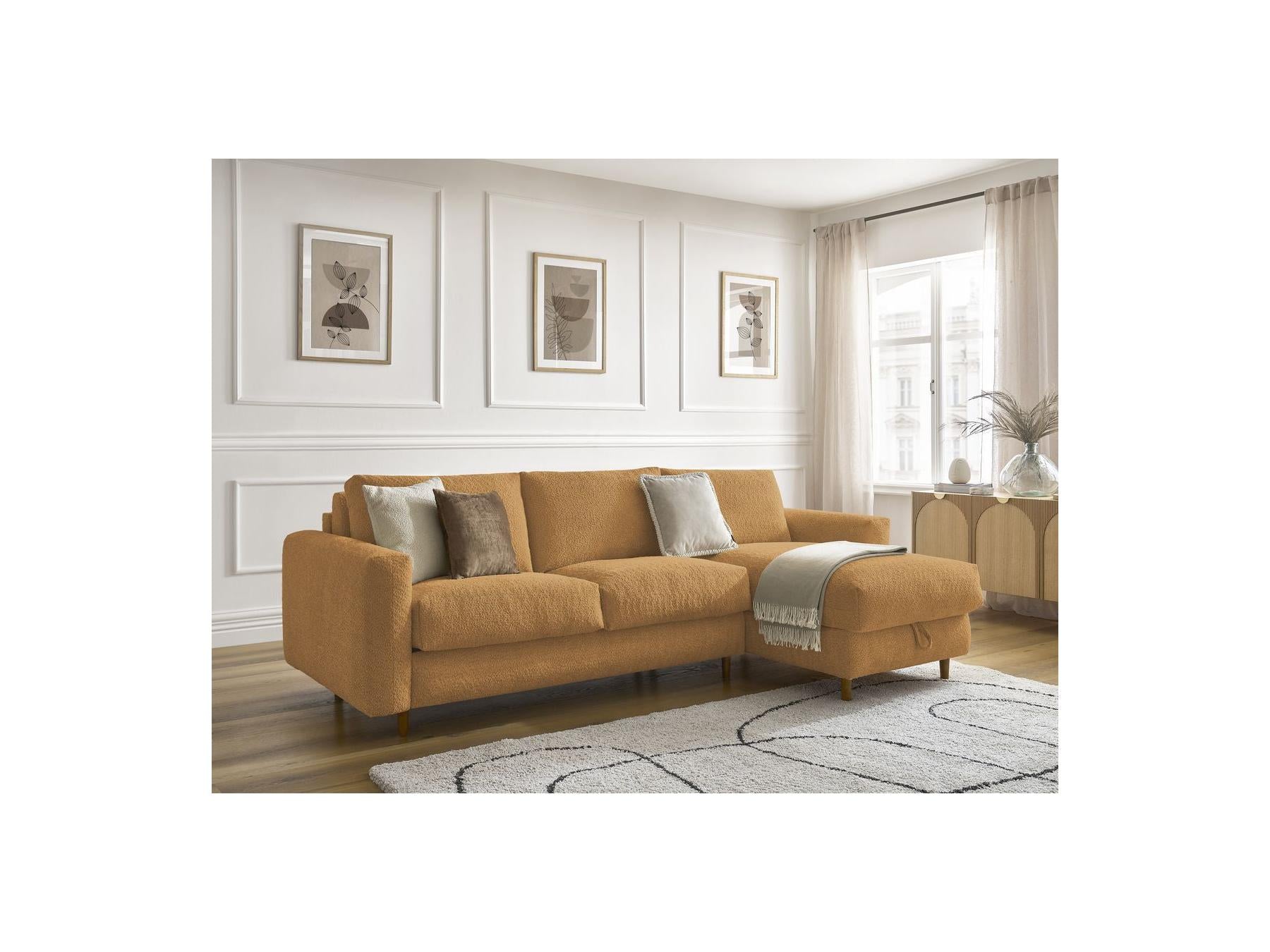 Cocoone - Canapé D'Angle Réversible Convertible Nouveau Ouverture Express - Tissu Bouclette