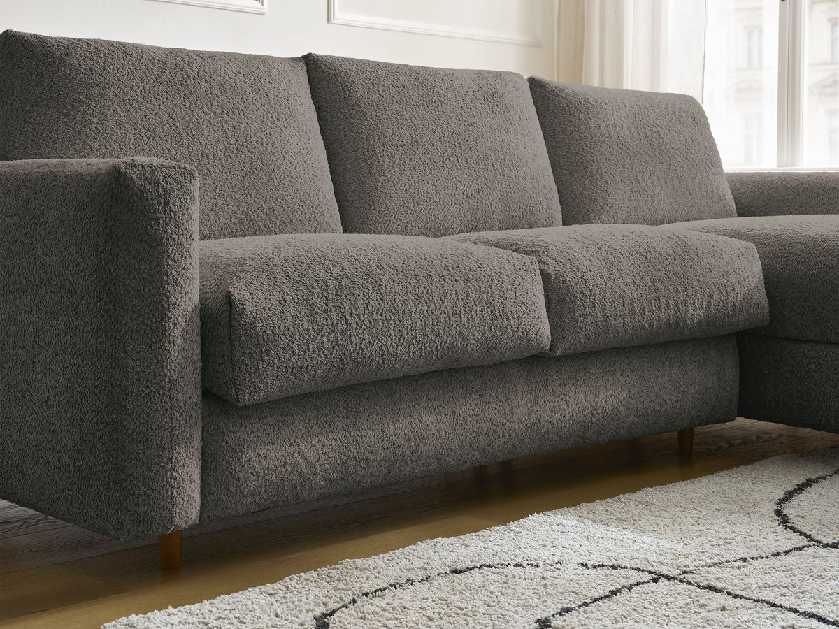 Cocoone - Canapé D'Angle Réversible Convertible Nouveau Ouverture Express - Tissu Bouclette