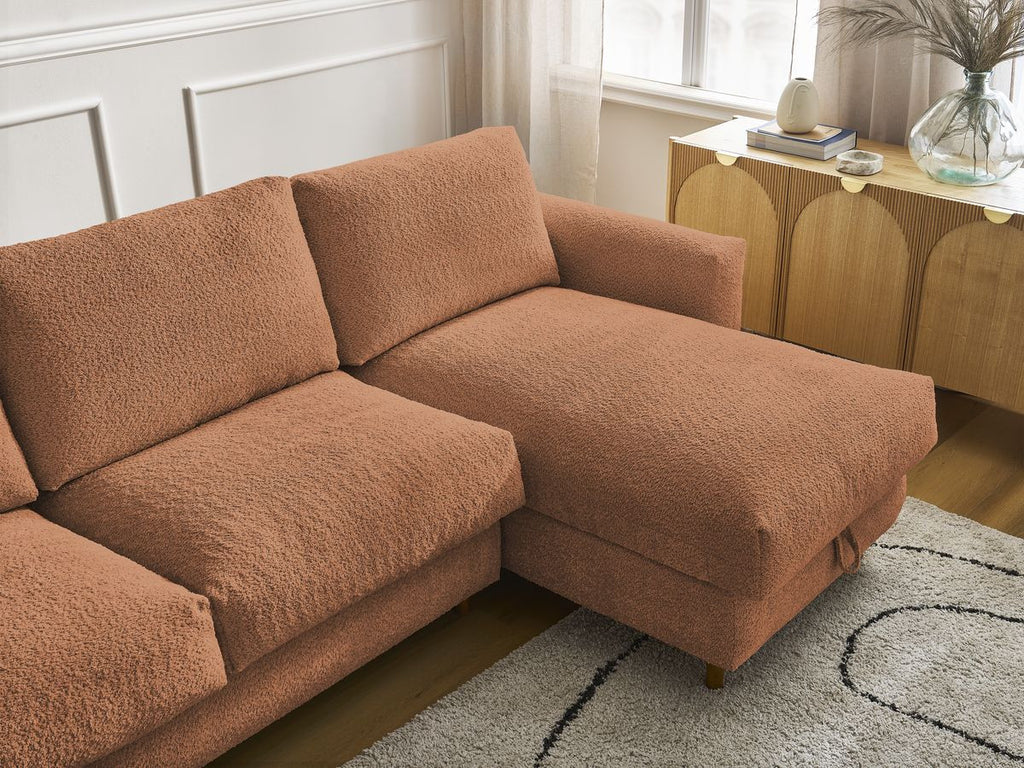 Cocoone - Canapé D'Angle Réversible Convertible Nouveau Ouverture Express - Tissu Bouclette
