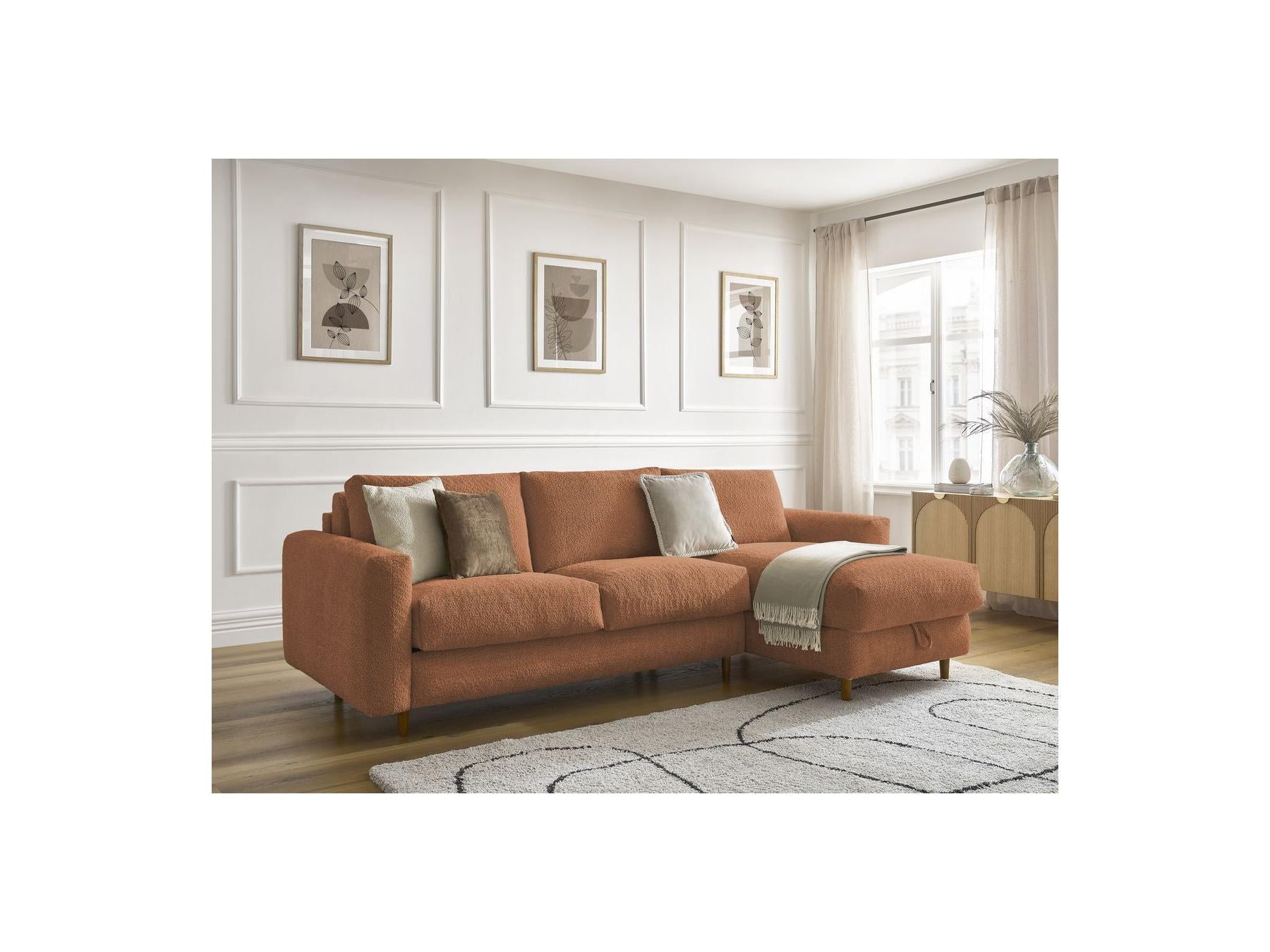 Cocoone - Canapé D'Angle Réversible Convertible Nouveau Ouverture Express - Tissu Bouclette