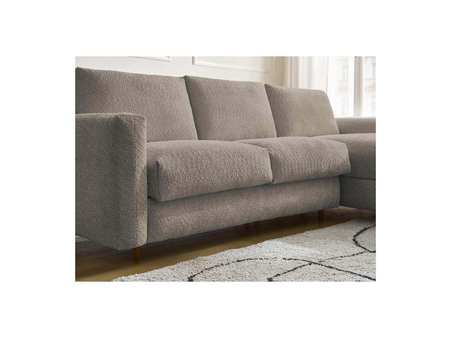 Cocoone - Canapé D'Angle Réversible Convertible Nouveau Ouverture Express - Tissu Bouclette