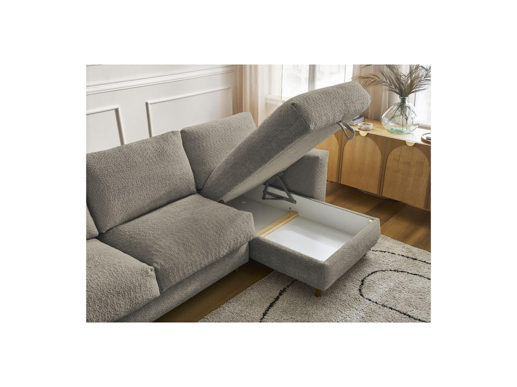 Cocoone - Canapé D'Angle Réversible Convertible Nouveau Ouverture Express - Tissu Bouclette