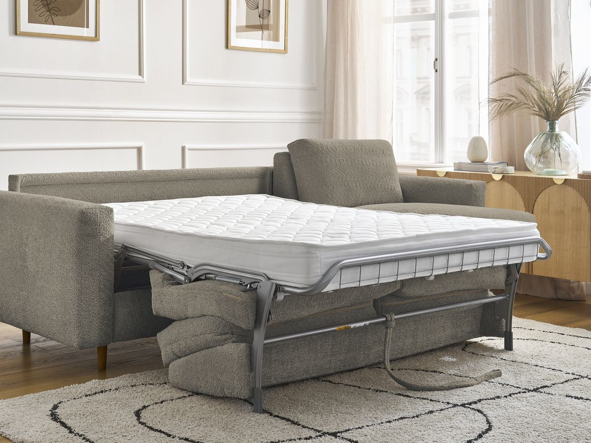 Cocoone - Canapé D'Angle Réversible Convertible Nouveau Ouverture Express - Tissu Bouclette