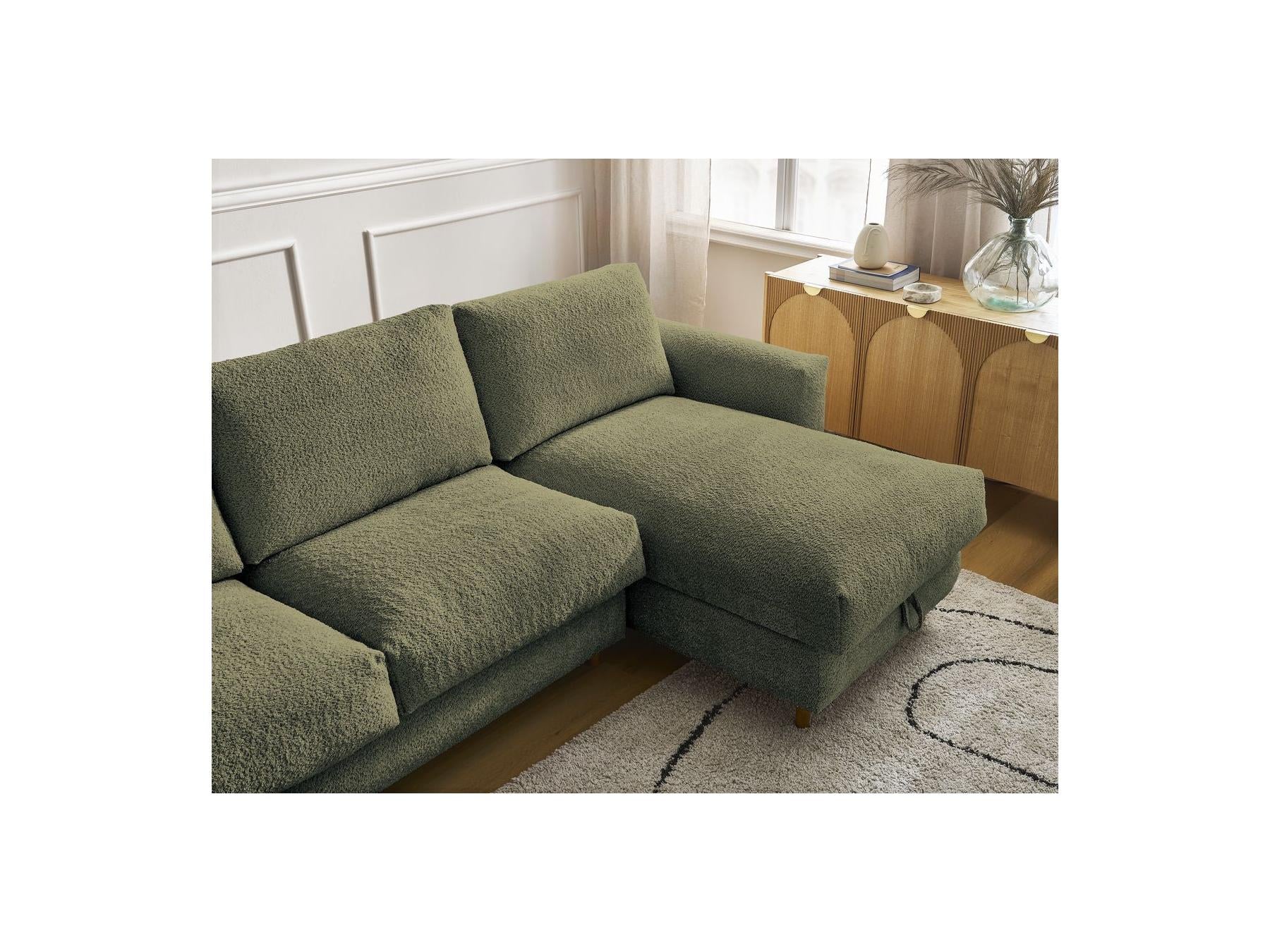 Cocoone - Canapé D'Angle Réversible Convertible Nouveau Ouverture Express - Tissu Bouclette