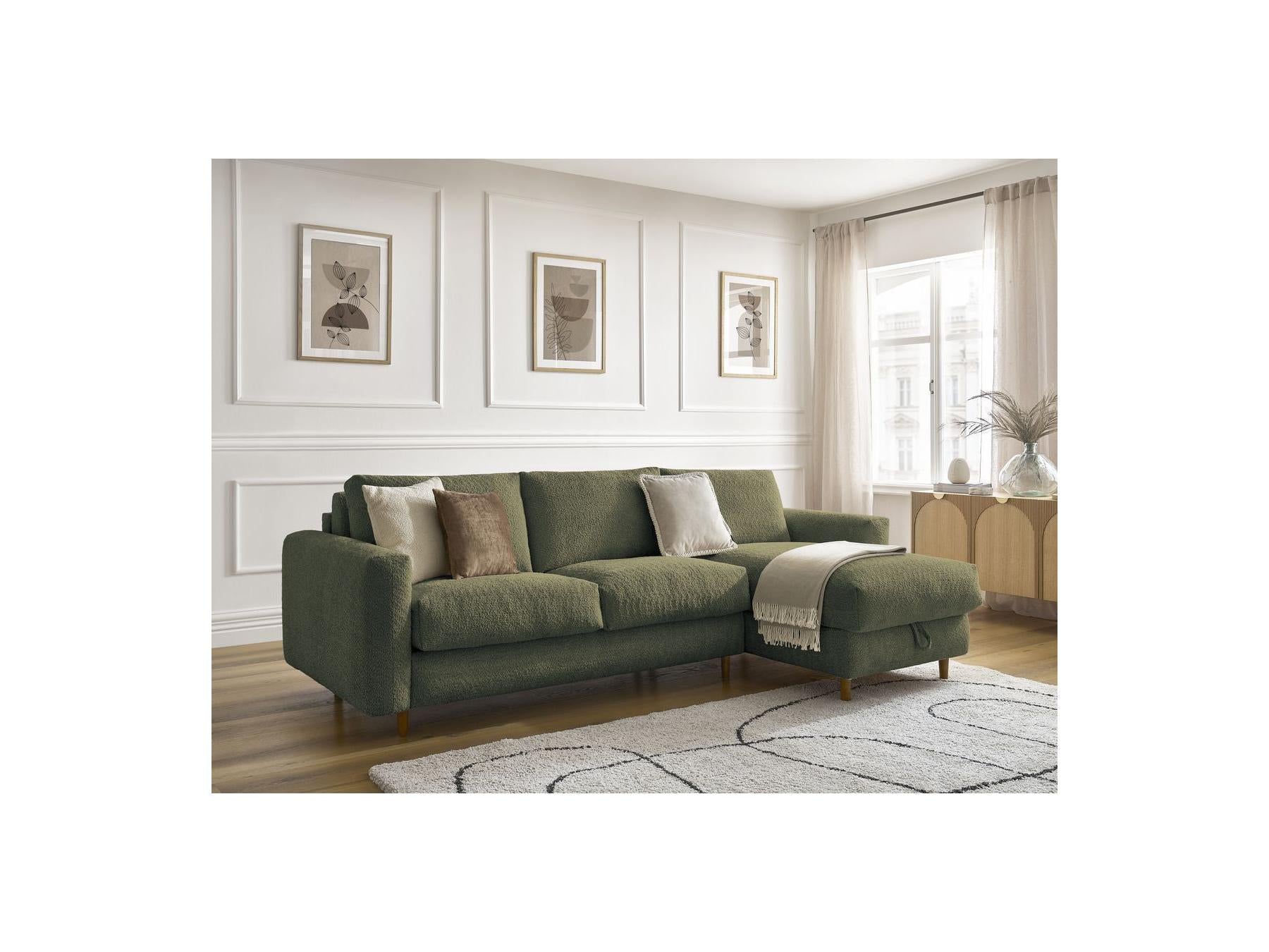 Cocoone - Canapé D'Angle Réversible Convertible Nouveau Ouverture Express - Tissu Bouclette