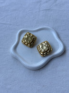 Boucles D’Oreilles Vintage - Carrées Volumineuses