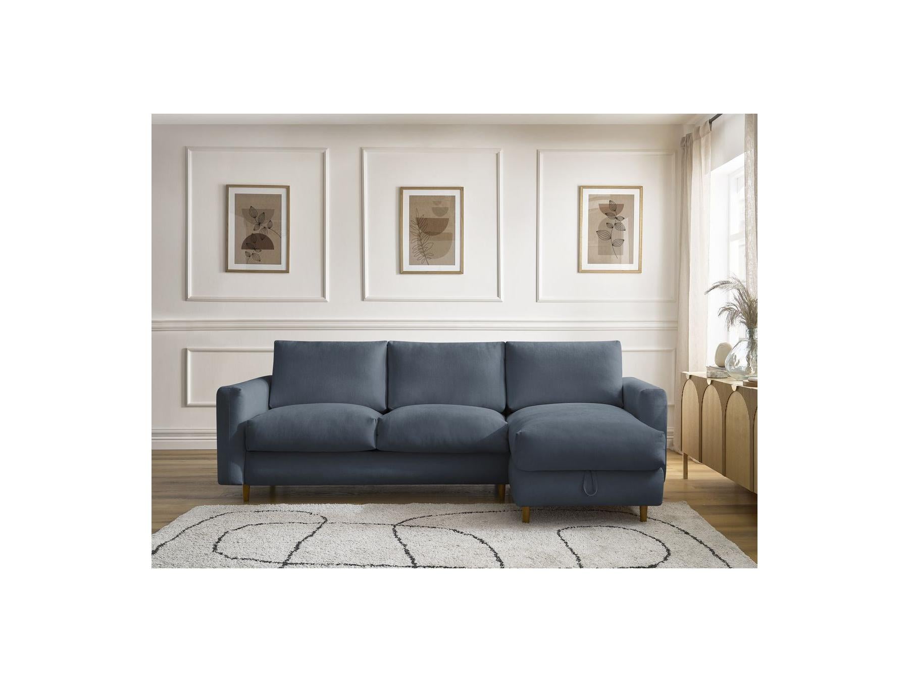 Cocoone - Canapé D'Angle Réversible Convertible Nouveau Ouverture Express - Tissu Lisse