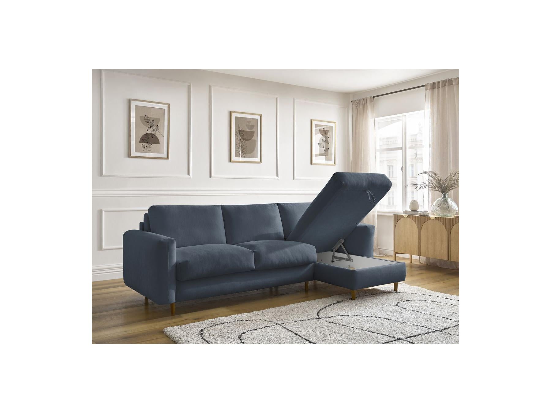 Cocoone - Canapé D'Angle Réversible Convertible Nouveau Ouverture Express - Tissu Lisse
