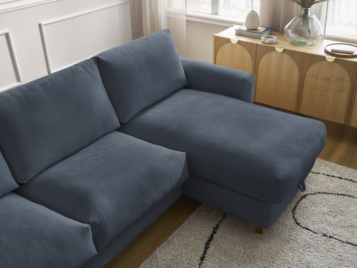 Cocoone - Canapé D'Angle Réversible Convertible Nouveau Ouverture Express - Tissu Lisse