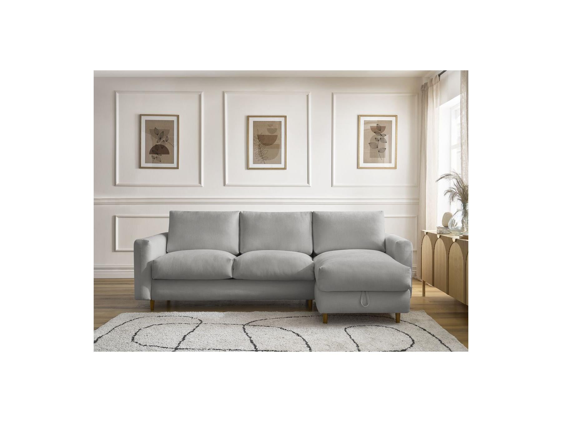 Cocoone - Canapé D'Angle Réversible Convertible Nouveau Ouverture Express - Tissu Lisse
