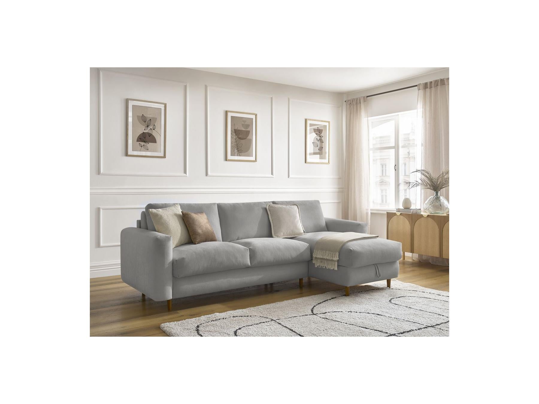 Cocoone - Canapé D'Angle Réversible Convertible Nouveau Ouverture Express - Tissu Lisse