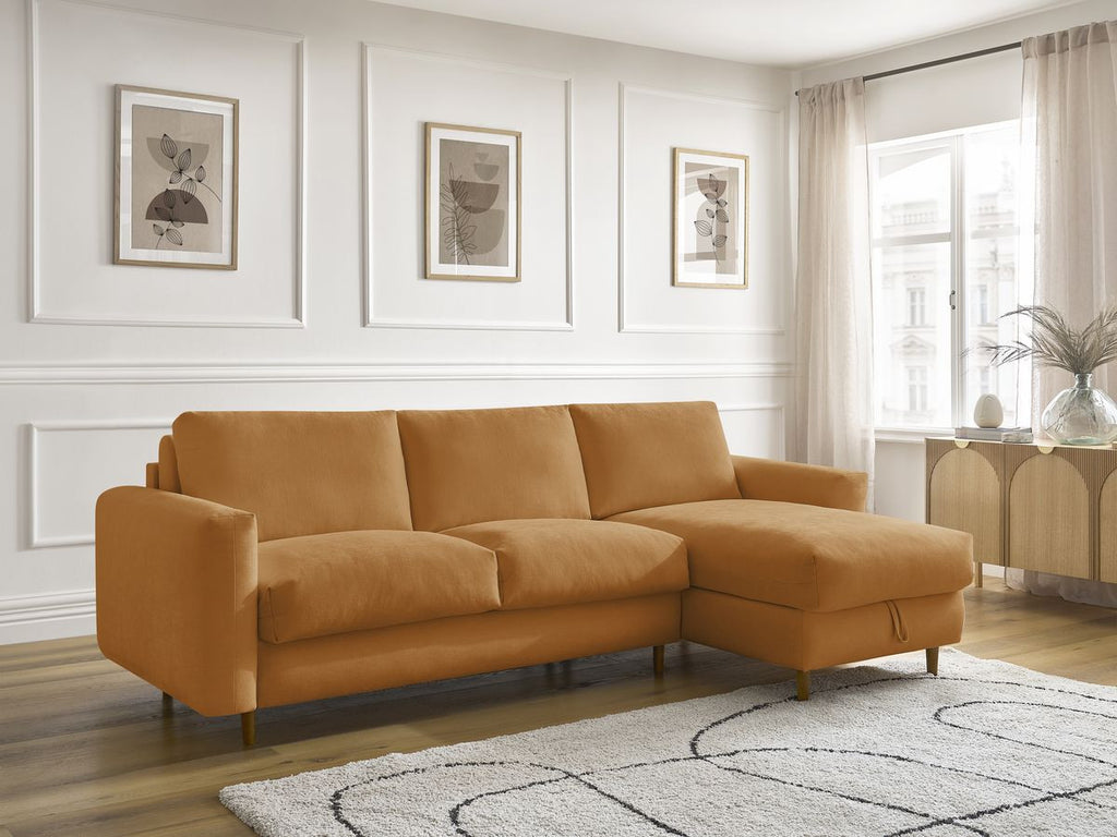 Cocoone - Canapé D'Angle Réversible Convertible Nouveau Ouverture Express - Tissu Lisse
