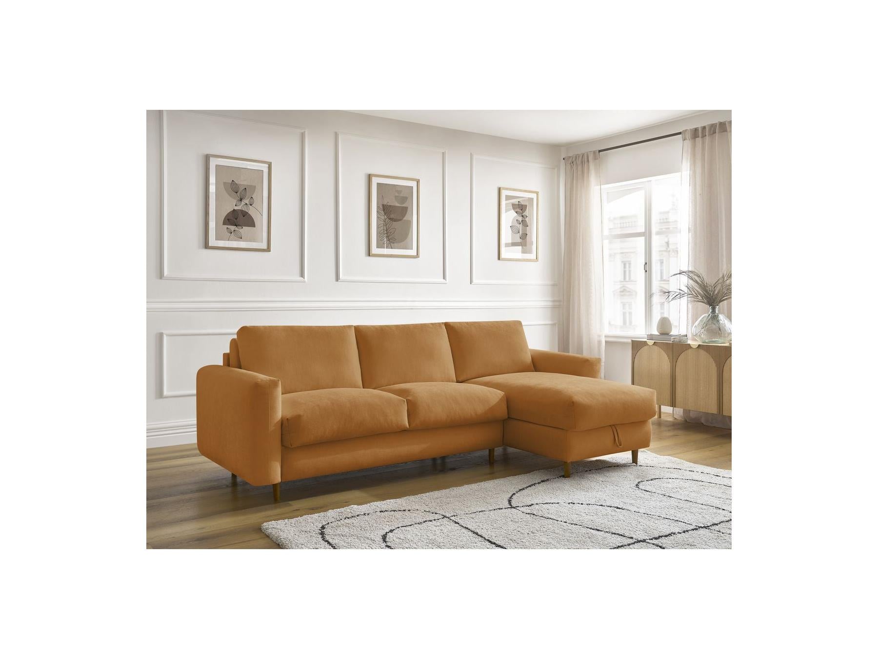 Cocoone - Canapé D'Angle Réversible Convertible Nouveau Ouverture Express - Tissu Lisse