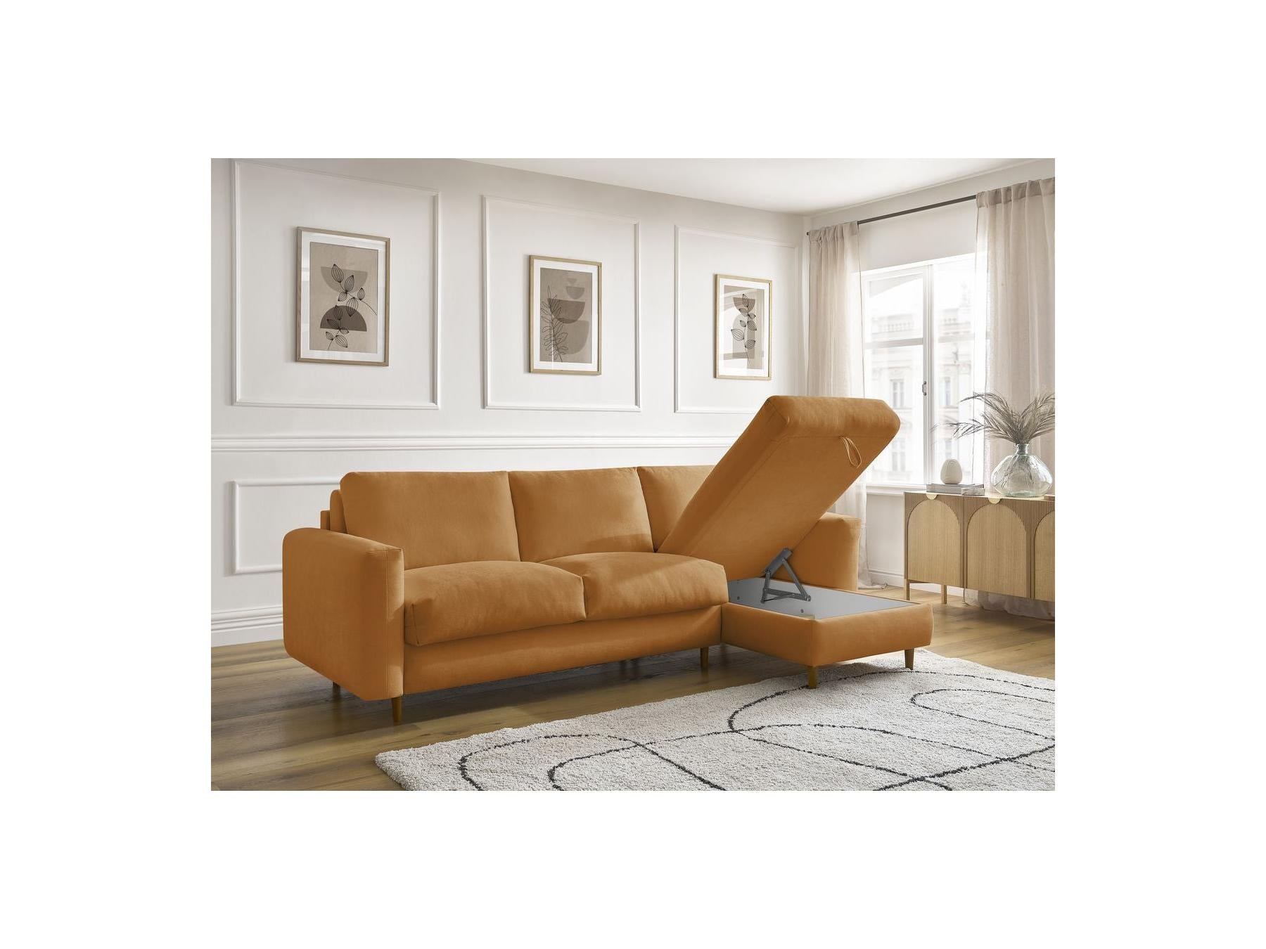 Cocoone - Canapé D'Angle Réversible Convertible Nouveau Ouverture Express - Tissu Lisse