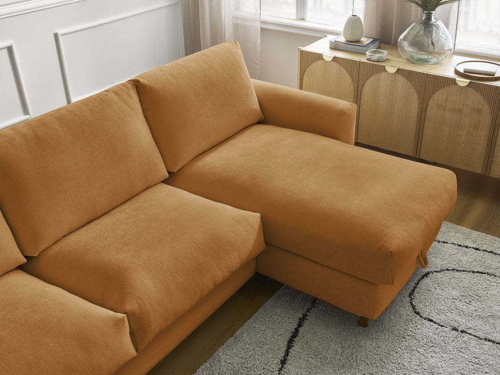 Cocoone - Canapé D'Angle Réversible Convertible Nouveau Ouverture Express - Tissu Lisse