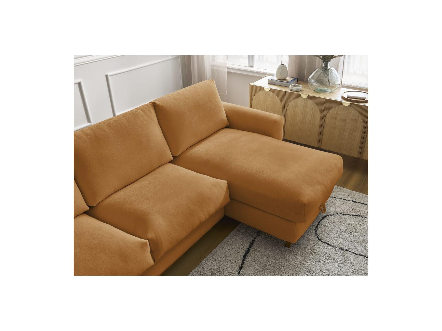 Cocoone - Canapé D'Angle Réversible Convertible Nouveau Ouverture Express - Tissu Lisse