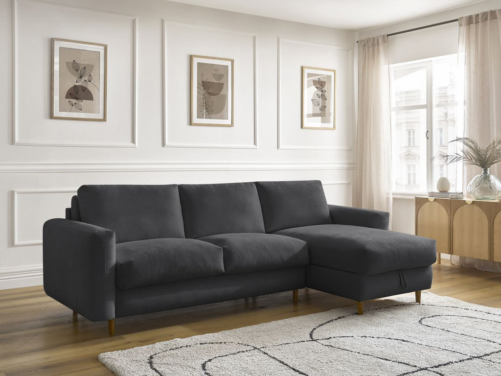 Cocoone - Canapé D'Angle Réversible Convertible Nouveau Ouverture Express - Tissu Lisse