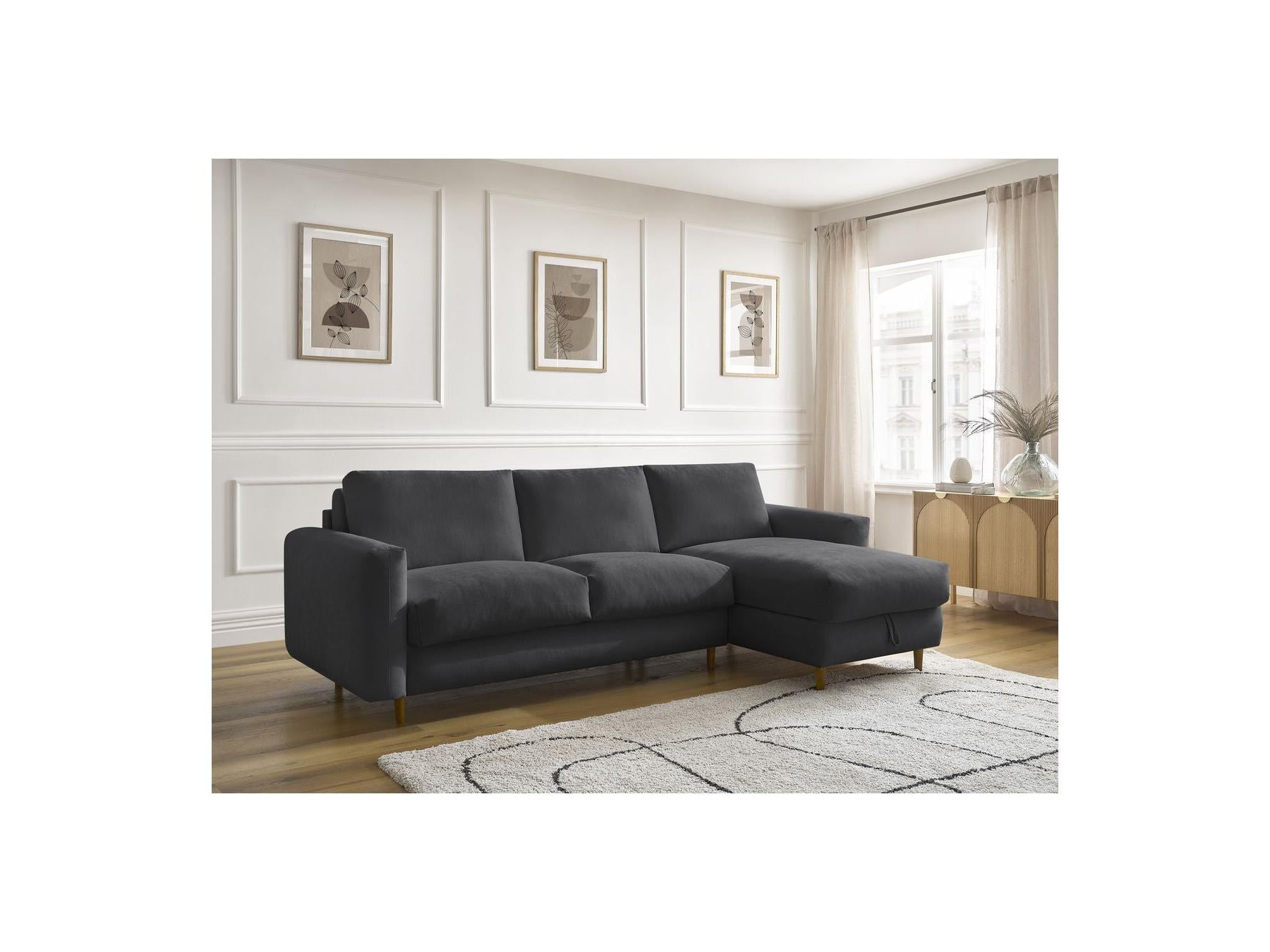 Cocoone - Canapé D'Angle Réversible Convertible Nouveau Ouverture Express - Tissu Lisse