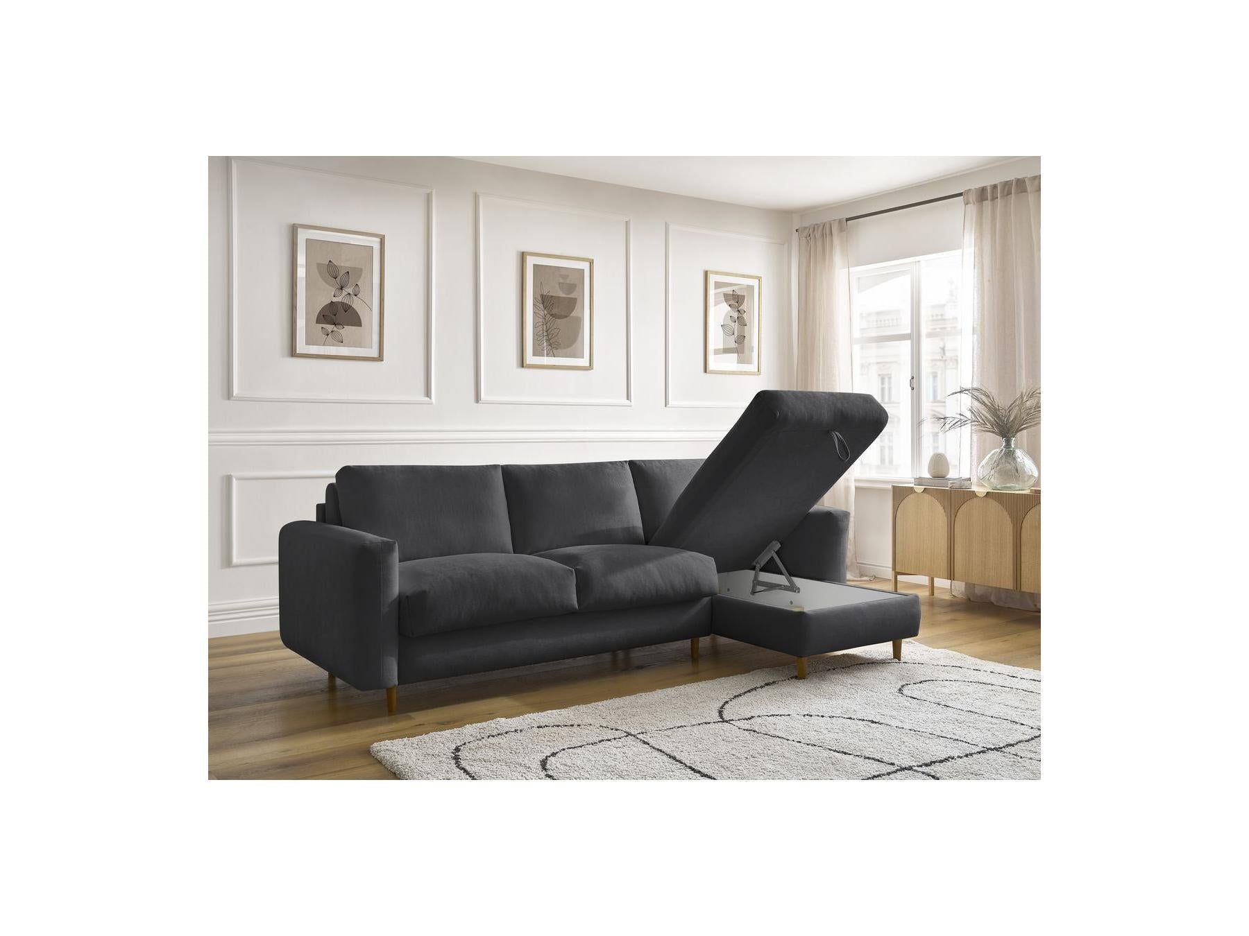 Cocoone - Canapé D'Angle Réversible Convertible Nouveau Ouverture Express - Tissu Lisse