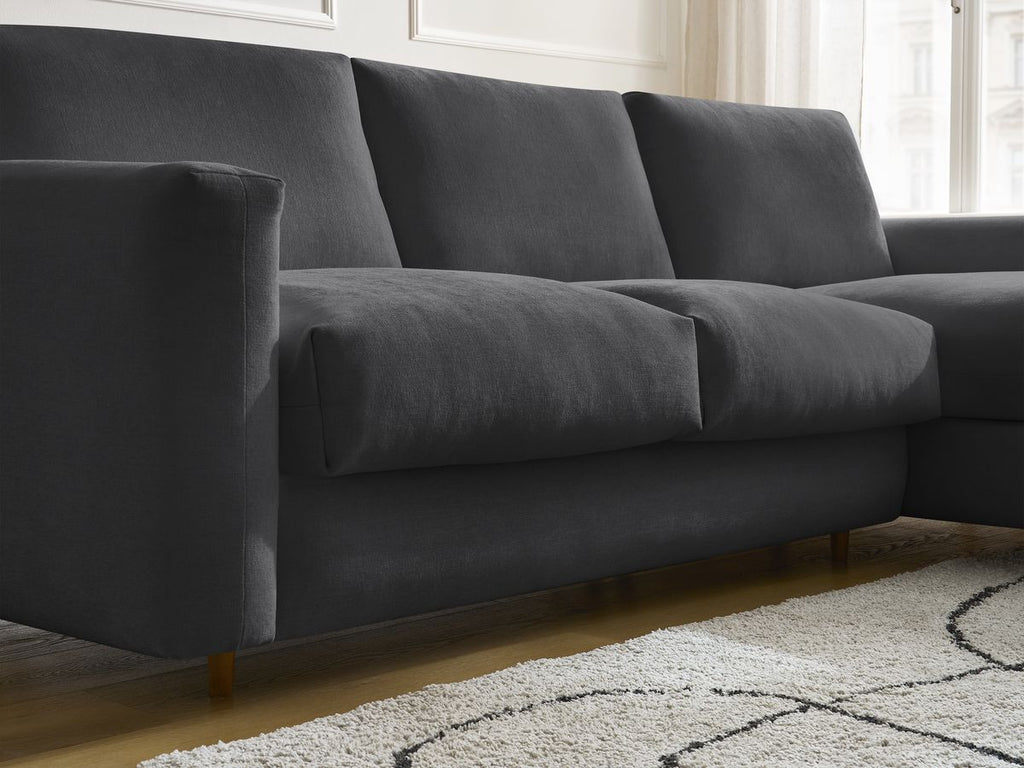 Cocoone - Canapé D'Angle Réversible Convertible Nouveau Ouverture Express - Tissu Lisse