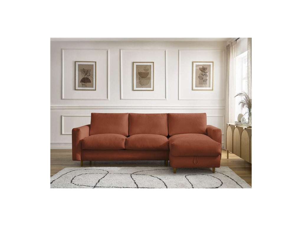 Cocoone - Canapé D'Angle Réversible Convertible Nouveau Ouverture Express - Tissu Lisse