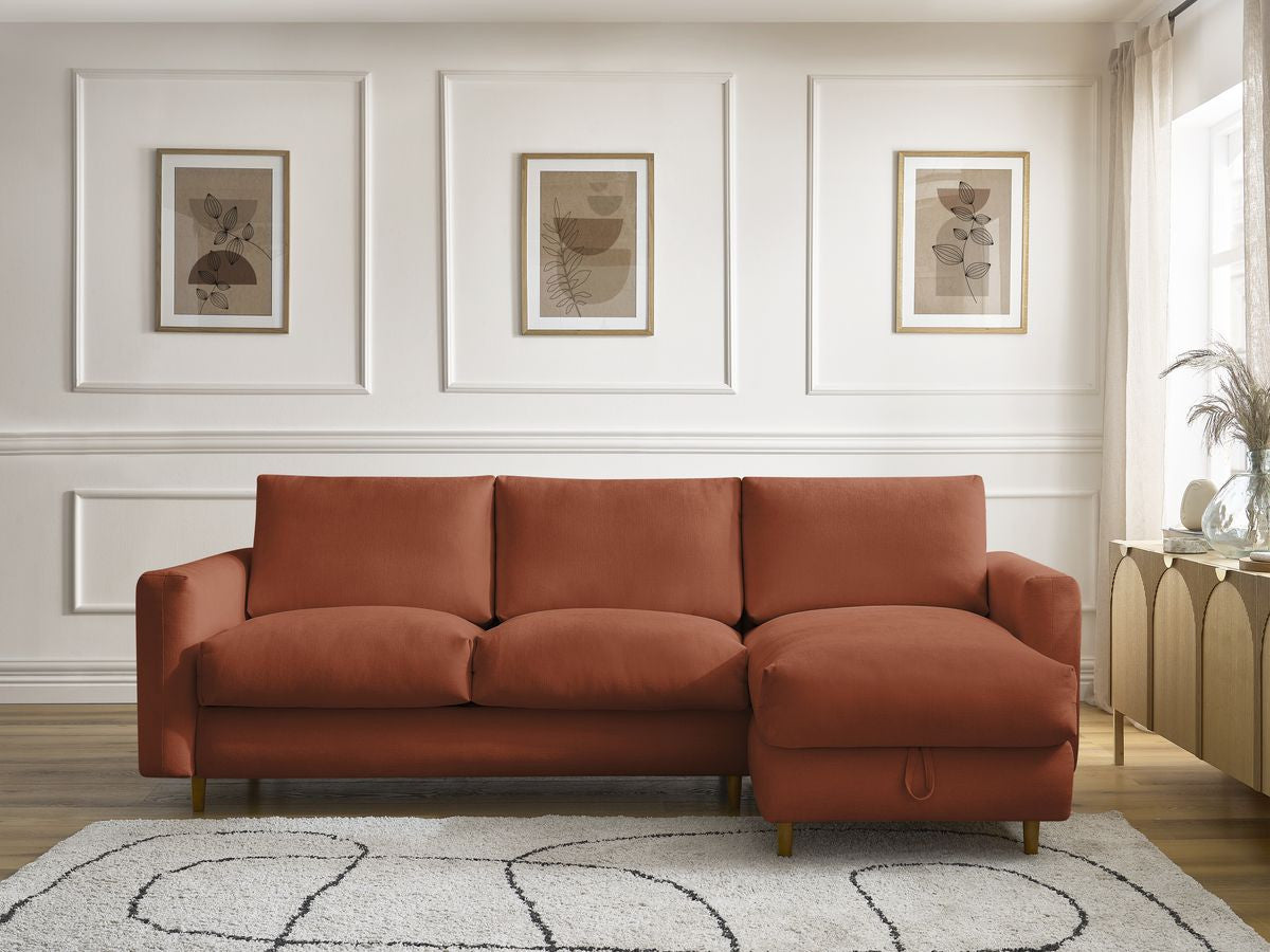 Cocoone - Canapé D'Angle Réversible Convertible Nouveau Ouverture Express - Tissu Lisse