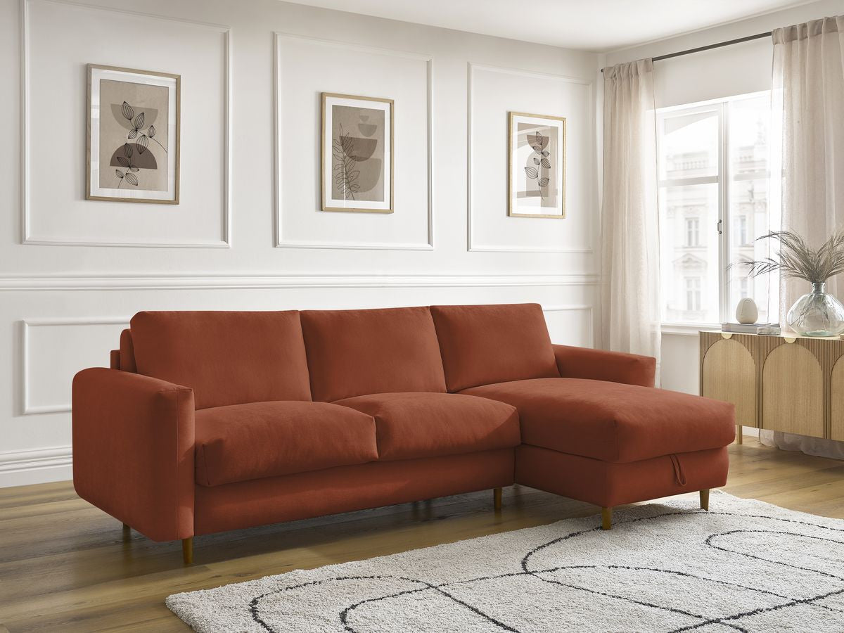 Cocoone - Canapé D'Angle Réversible Convertible Nouveau Ouverture Express - Tissu Lisse