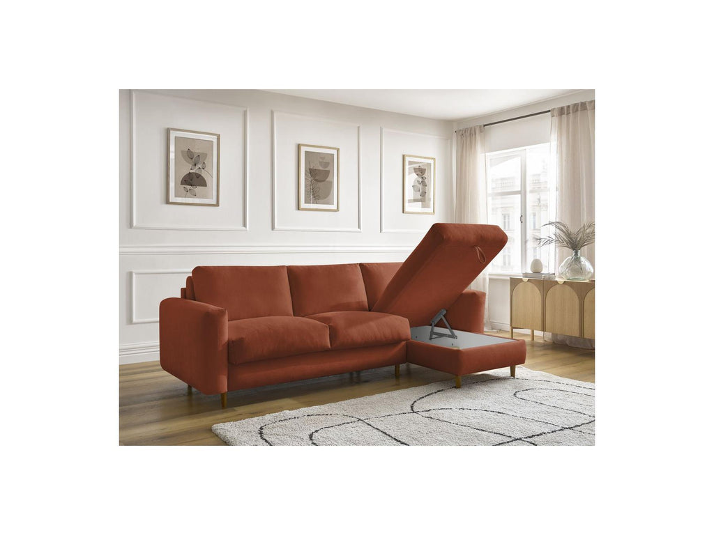 Cocoone - Canapé D'Angle Réversible Convertible Nouveau Ouverture Express - Tissu Lisse