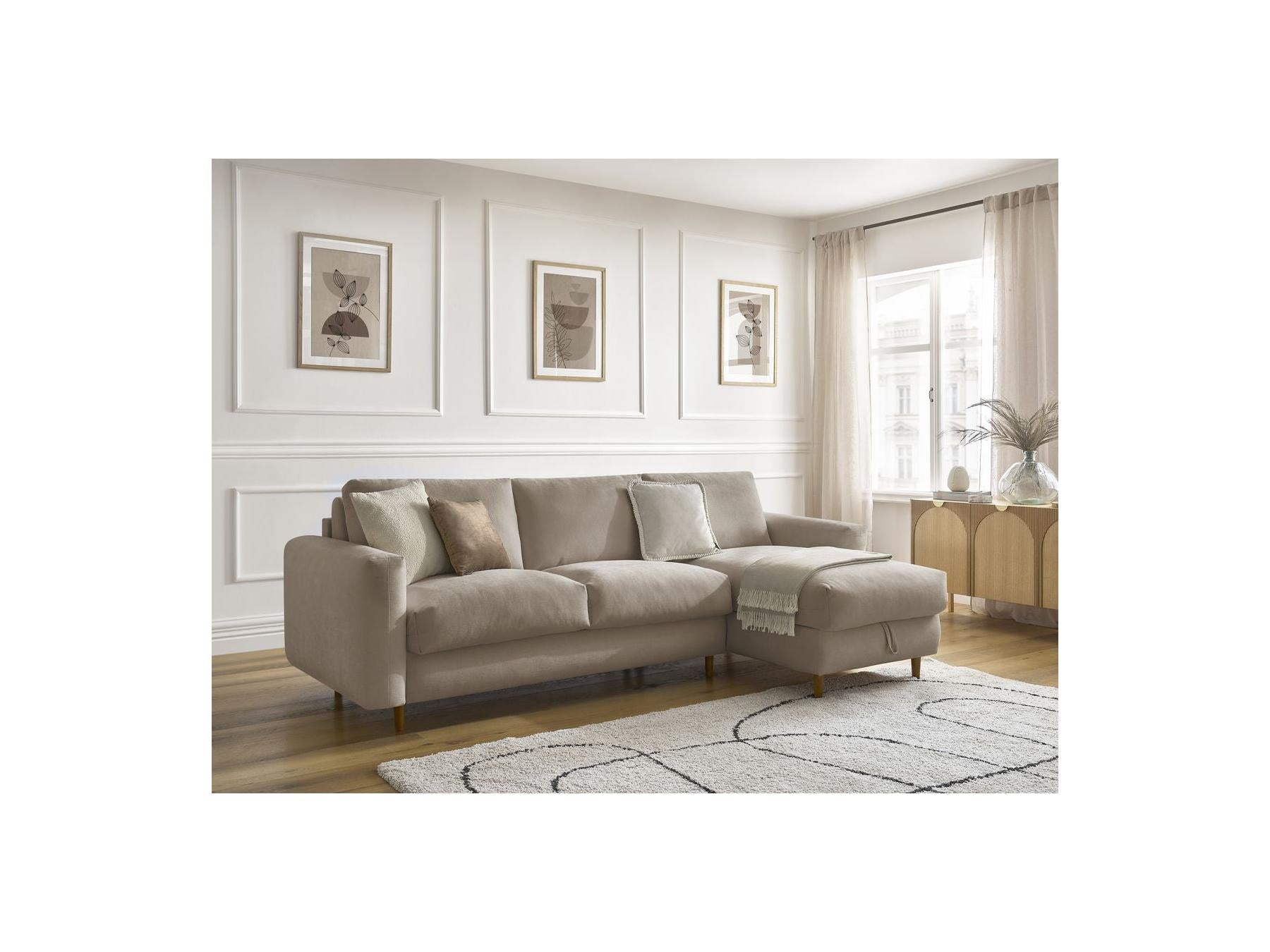 Cocoone - Canapé D'Angle Réversible Convertible Nouveau Ouverture Express - Tissu Lisse