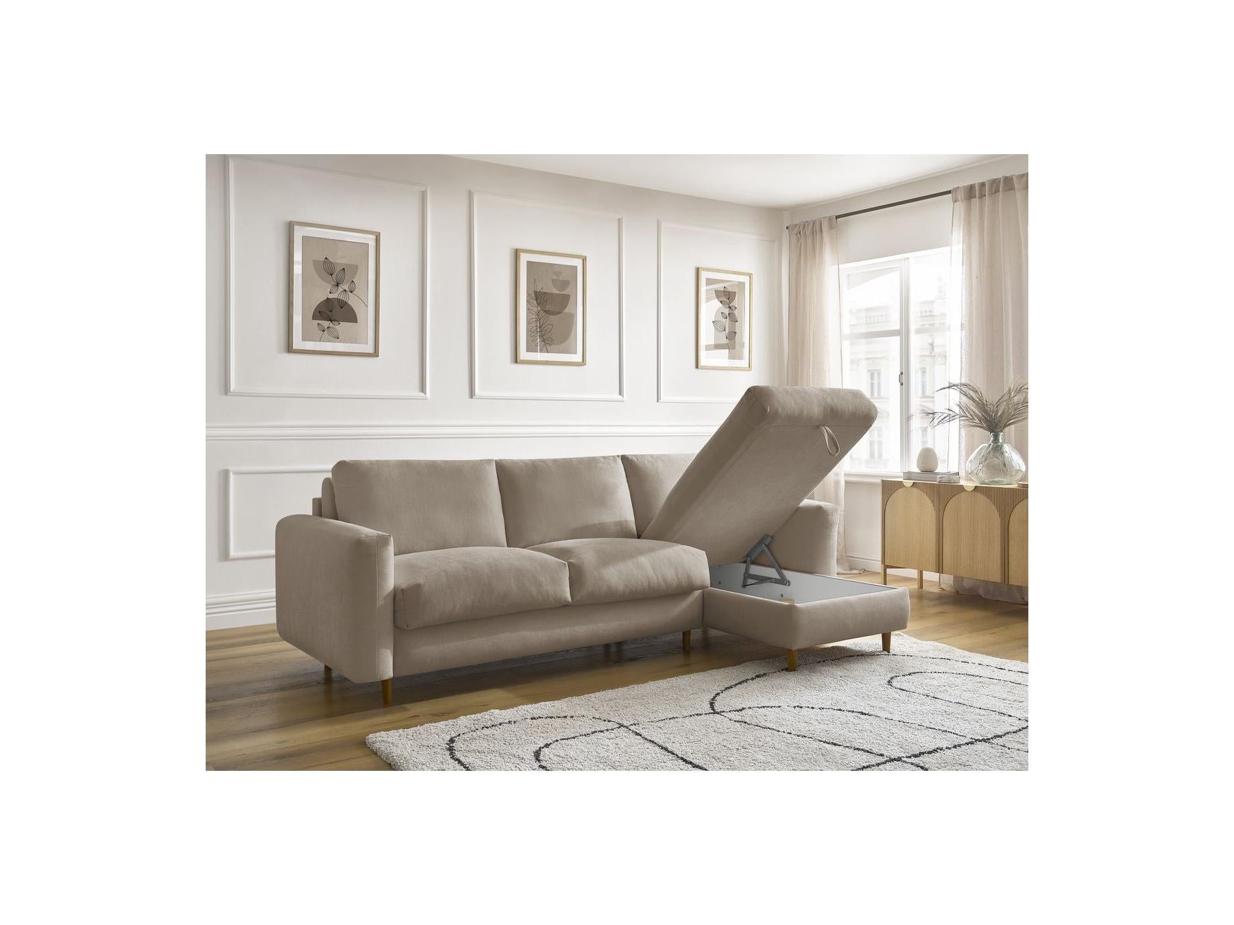 Cocoone - Canapé D'Angle Réversible Convertible Nouveau Ouverture Express - Tissu Lisse