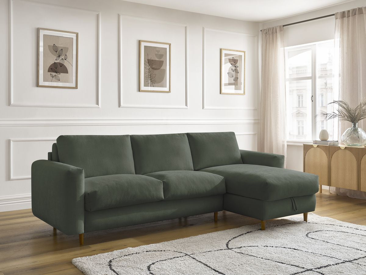 Cocoone - Canapé D'Angle Réversible Convertible Nouveau Ouverture Express - Tissu Lisse