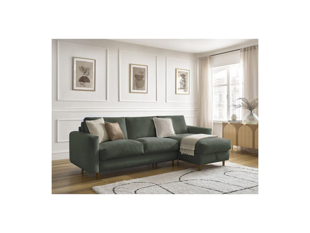 Cocoone - Canapé D'Angle Réversible Convertible Nouveau Ouverture Express - Tissu Lisse