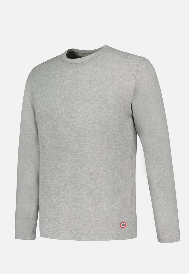 T-Shirt Homme Gris À Manches Longues En Coton - Superbe Gris