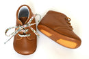 Chaussons Bébé Souples Antidérapants Mini-Arthur - Cuir Camel - Mixte
