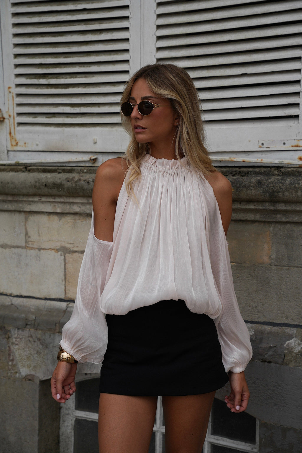 Octavia Cut-Out Blouse - Cream